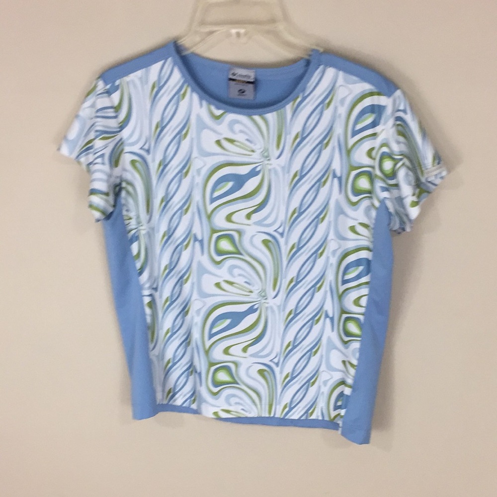 Columbia GRT Athletic Abstract  Short Sleeve Top Size Medium